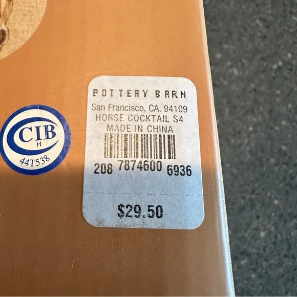 NEW Pottery Barn 6" cocktail plates, "Horse Cocktail." Equestrian. 4/box. - Picture 8 of 9